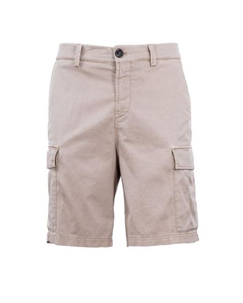 Bermuda Shorts Beige Cotton Gabardine 